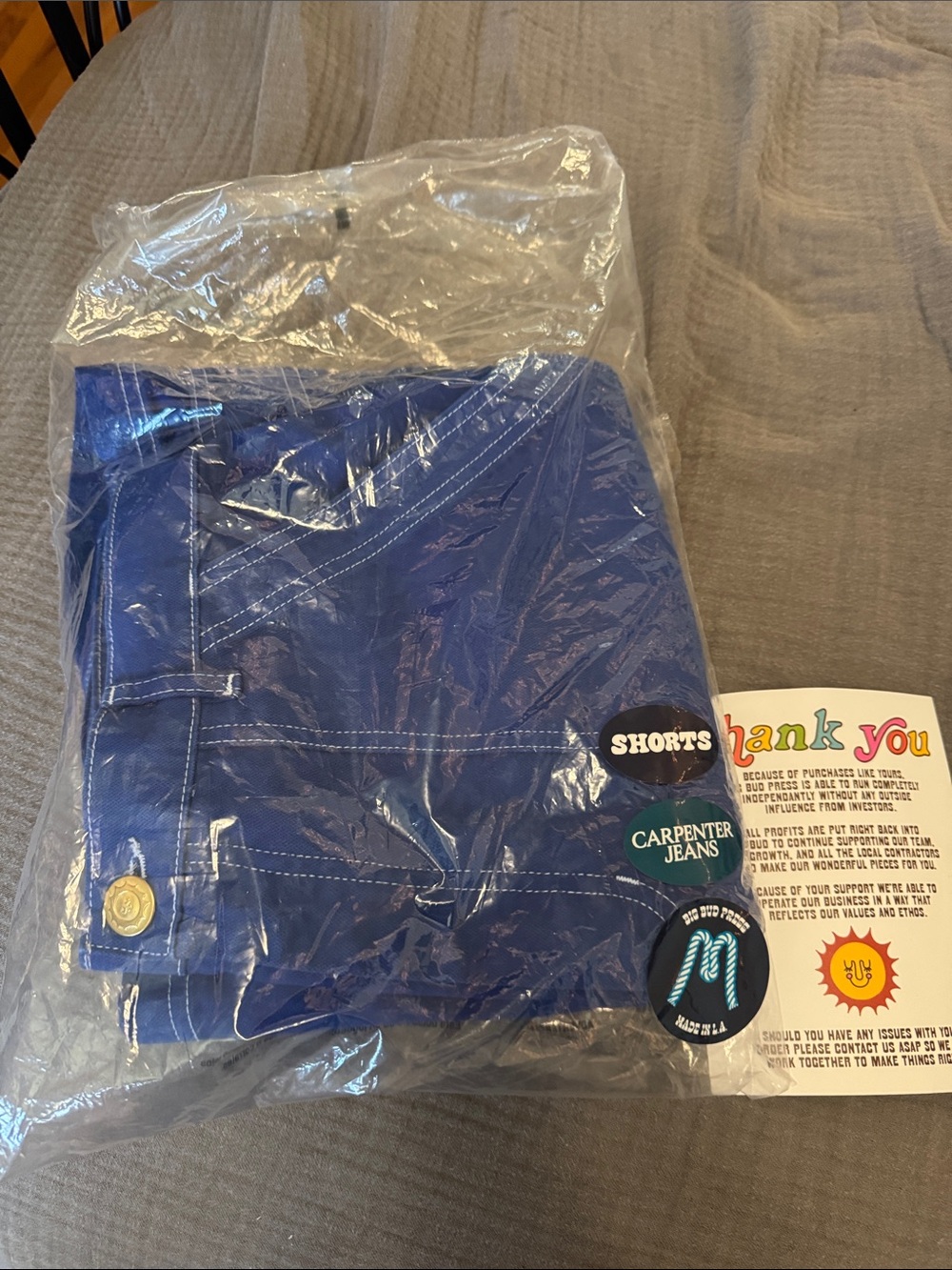 Big Bud Press Royal Blue Carpenter Shorts - Never worn - Packaged - size Medium